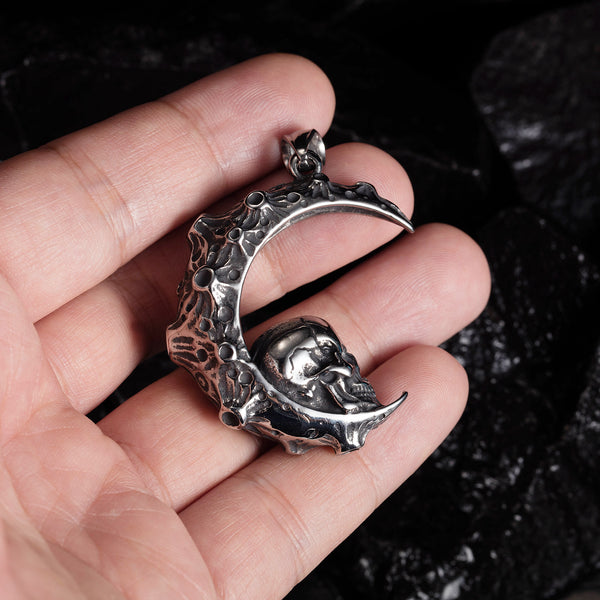 Men's Fashion Skull Moon Pendant Necklace-Mens Pendant Necklace-SunnyHouse Jewelry