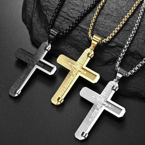 Men's Fashion Jesus Cross Pendant Necklace-Mens Pendant Necklace-SunnyHouse Jewelry