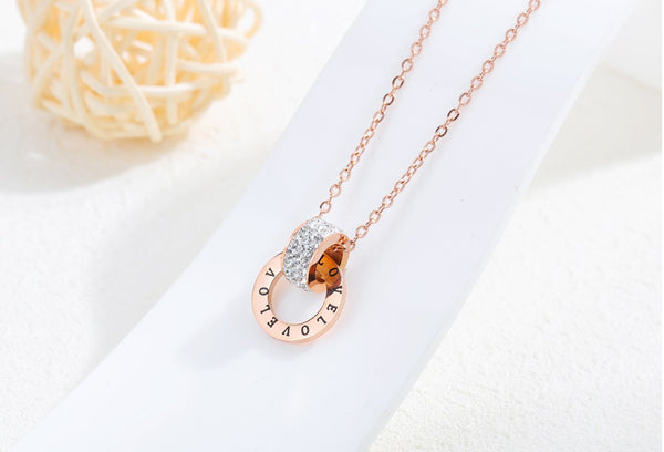 Women's Fashion Diamond Ring Pendant Necklace-Womens Pendant Necklace-SunnyHouse Jewelry