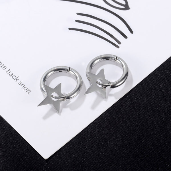 Women's Fashion Star Hoop Earrings-Womens Earrings-SunnyHouse Jewelry