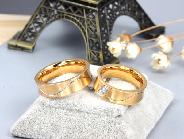 His & Hers Matching Set Valentine Love Couple Rings, Wedding Band Set, Valentine, Anniversary, Wedding, Promise, Engagement Ring-Couple Rings-SunnyHouse Jewelry