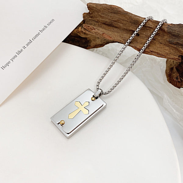 Men's Fashion Cross Pendant Necklace-Mens Pendant Necklace-SunnyHouse Jewelry