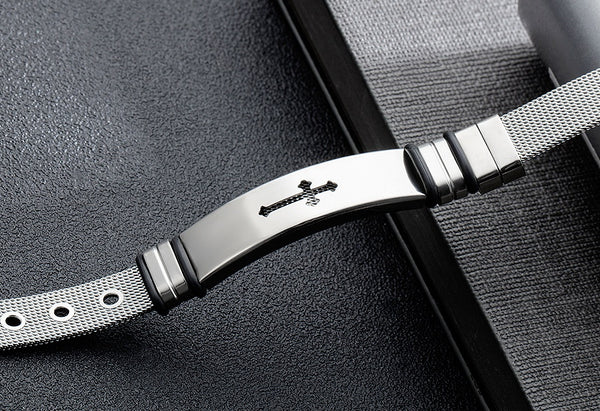 Men's Fashion Holy Cross Bracelet-Mens Bracelet-SunnyHouse Jewelry