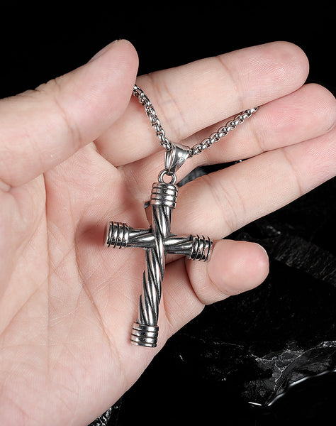 Men's Fashion Rope Cross Pendant Necklace-Mens Pendant Necklace-SunnyHouse Jewelry