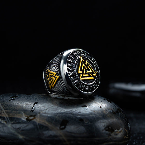 Men's Fashion Viking Triangle Hip Hop Ring-Mens Ring-SunnyHouse Jewelry