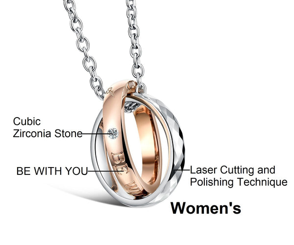 His & Hers Matching Set Be with You Couple Rings Necklace Love Style Couple Jewelry Set-Couple Necklace-SunnyHouse Jewelry