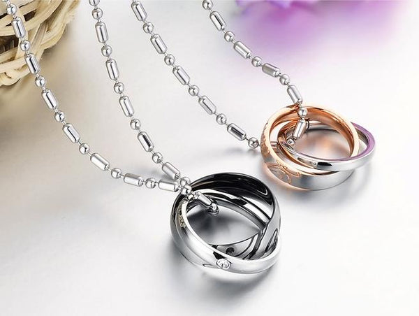 His & Hers Matching Set True Love Tag Pendant Necklace Couple Jewelry Set-Couple Necklace-SunnyHouse Jewelry