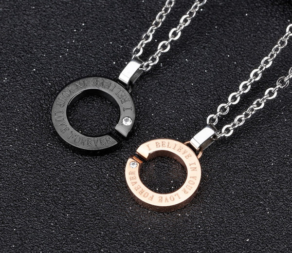 His & Hers Matching Set I Belive in You Love Forever Couple Necklace Couple Jewelry Set-Couple Necklace-SunnyHouse Jewelry