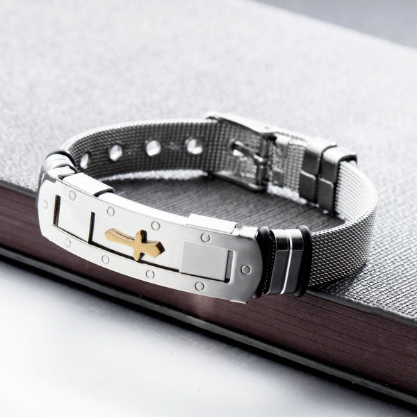 Men's Fashion Cross Bracelet-Mens Bracelet-SunnyHouse Jewelry