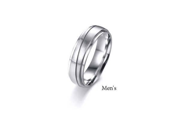 His & Hers Matching Set Simple Love Style Couple Rings, Wedding Band Set, Valentine, Anniversary, Wedding, Promise, Engagement Ring-Couple Rings-SunnyHouse Jewelry