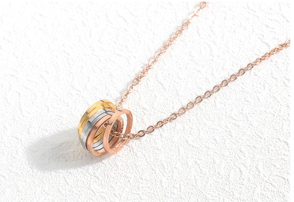 Women's Fashion Colorful Ring Pendant Necklace-Womens Pendant Necklace-SunnyHouse Jewelry