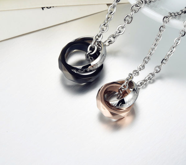 His & Hers Matching Set Forever Love Ring Couple Necklace Couple Jewelry Set-Couple Necklace-SunnyHouse Jewelry