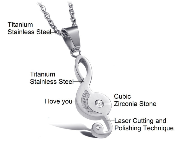 His & Hers Matching Set Stradivarius Style Couple Necklace Couple Jewelry Set-Couple Necklace-SunnyHouse Jewelry