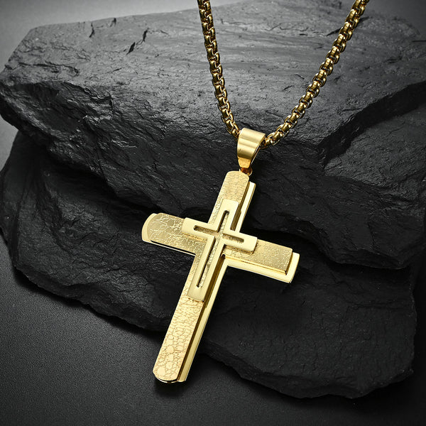 Men's Fashion Simple Cross Pendant Necklace-Mens Pendant Necklace-SunnyHouse Jewelry