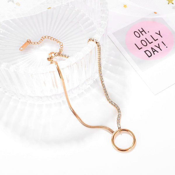 Women's Fashion Simple Ring Pendant Necklace-Womens Pendant Necklace-SunnyHouse Jewelry