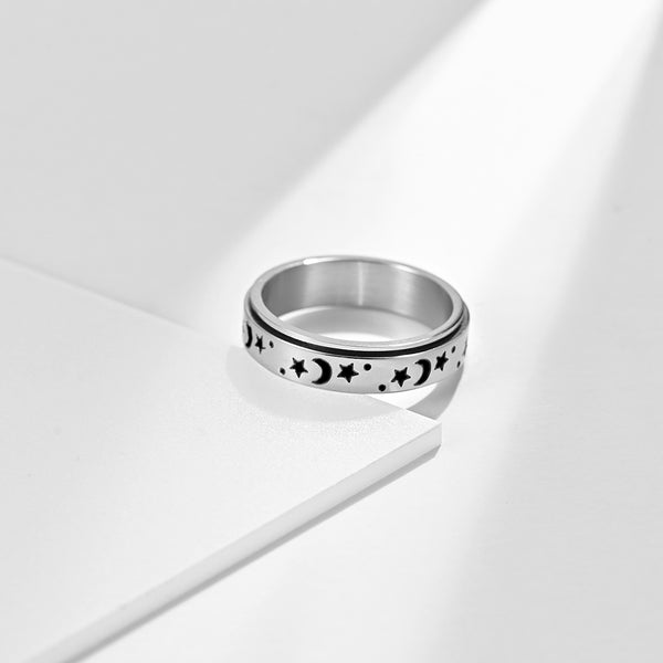 Women's Fashion Moon and Star Ring-Womens Ring-SunnyHouse Jewelry