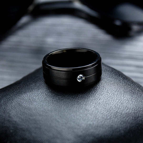 Men's Fashion Black Simple Ring-Mens Ring-SunnyHouse Jewelry