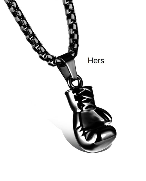 His & Hers Matching Set Boxing Style Couple Necklace Couple Jewelry Set-Couple Necklace-SunnyHouse Jewelry