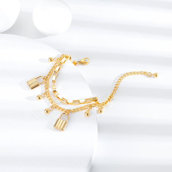 Women's Fashion Lucky Lock Bracelet-Womens Bracelet-SunnyHouse Jewelry