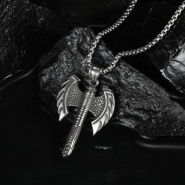 Men's Fashion Ax Cross Pendant Necklace-Mens Pendant Necklace-SunnyHouse Jewelry