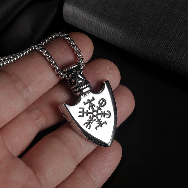 Men's Fashion Hip Hop Shield Pendant Necklace-Mens Pendant Necklace-SunnyHouse Jewelry
