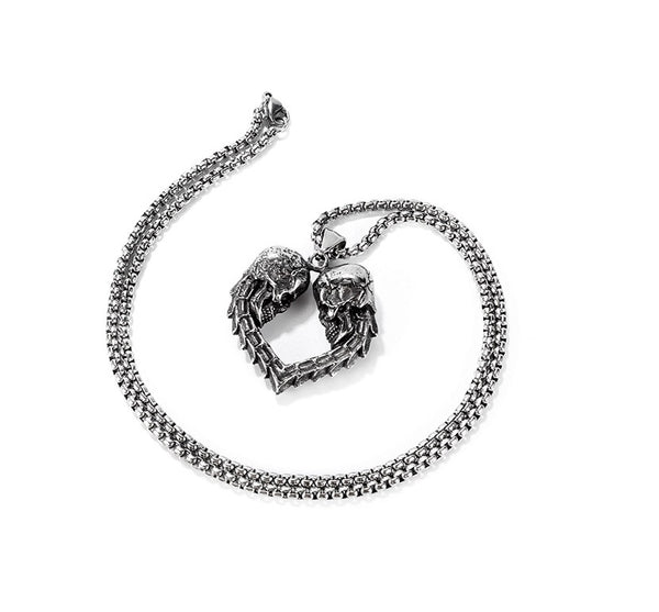 Men's Fashion Skull Heart Pendant Necklace-Mens Pendant Necklace-SunnyHouse Jewelry