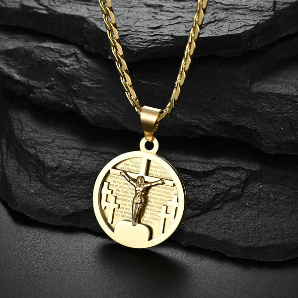 Men's Fashion Jesus Cross Tag Pendant Necklace-Mens Pendant Necklace-SunnyHouse Jewelry