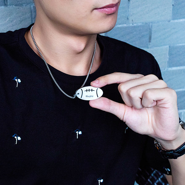 Men's Fashion Rugby Pendant Necklace-Mens Pendant Necklace-SunnyHouse Jewelry