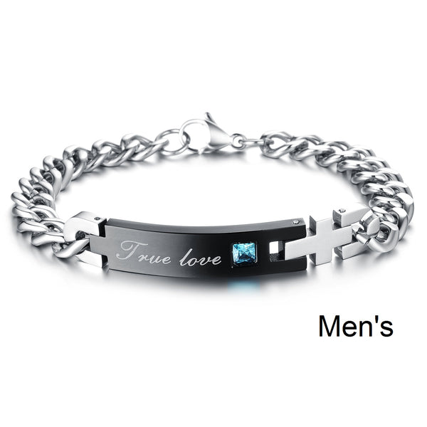 His & Hers Matching Set True Love Couple Bracelets, Valentine, Anniversary, Wedding, Promise, Engagement Gift-Couple Bracelets-SunnyHouse Jewelry