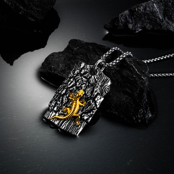 Men's Fashion Gecko Tag Pendant Necklace-Mens Pendant Necklace-SunnyHouse Jewelry