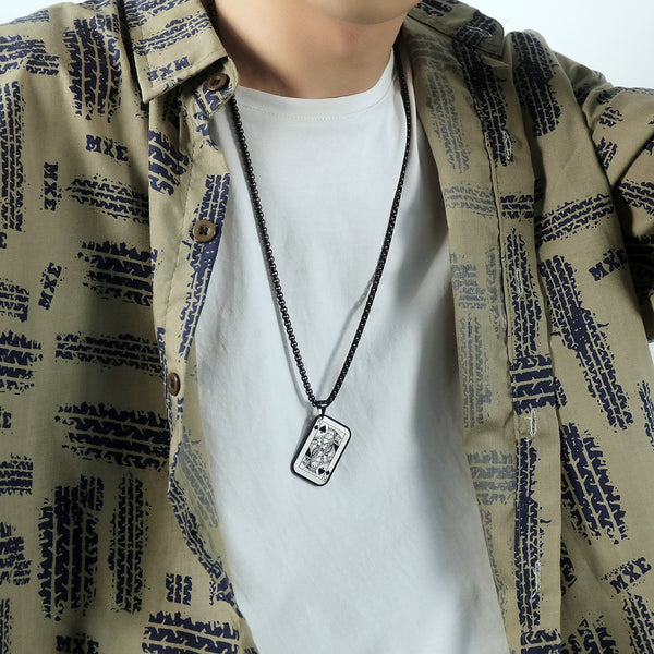 Men's Fashion Poker King Pendant Necklace-Mens Pendant Necklace-SunnyHouse Jewelry