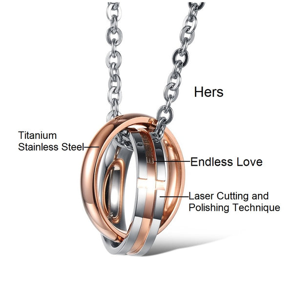 His & Hers Matching Set Loyal Love and Endless Love Couple Necklace Couple Jewelry Set-Couple Necklace-SunnyHouse Jewelry