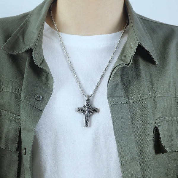 Men's Fashion Hip Hop Cross Pendant Necklace-Mens Pendant Necklace-SunnyHouse Jewelry