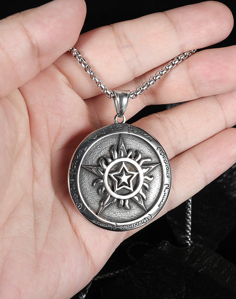 Men's Fashion Hip Hop Pentagram Coin Pendant Necklace-Mens Pendant Necklace-SunnyHouse Jewelry