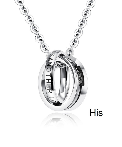 His & Hers Matching Set Love One Another Couple Necklace Couple Jewelry Set-Couple Necklace-SunnyHouse Jewelry