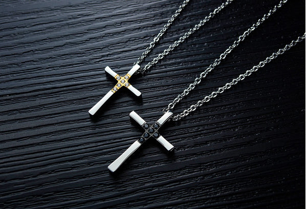 His & Hers Matching Set Couple Cross Tag Pendant Necklace Couple Jewelry Set-Couple Necklace-SunnyHouse Jewelry