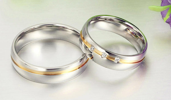 His & Hers Matching Set Simple Style Couple Rings, Wedding Band Set, Valentine, Anniversary, Wedding, Promise, Engagement Ring-Couple Rings-SunnyHouse Jewelry