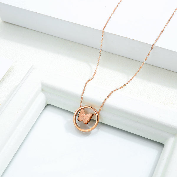 Women's Fashion Blinking Butterfly Pendant Necklace-Womens Pendant Necklace-SunnyHouse Jewelry