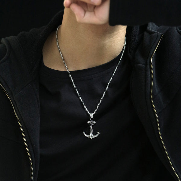 Men's Fashion Ancient Anchor Pendant Necklace-Mens Pendant Necklace-SunnyHouse Jewelry