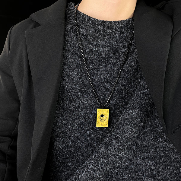 Men's Fashion Skull Tag Pendant Necklace-Mens Pendant Necklace-SunnyHouse Jewelry