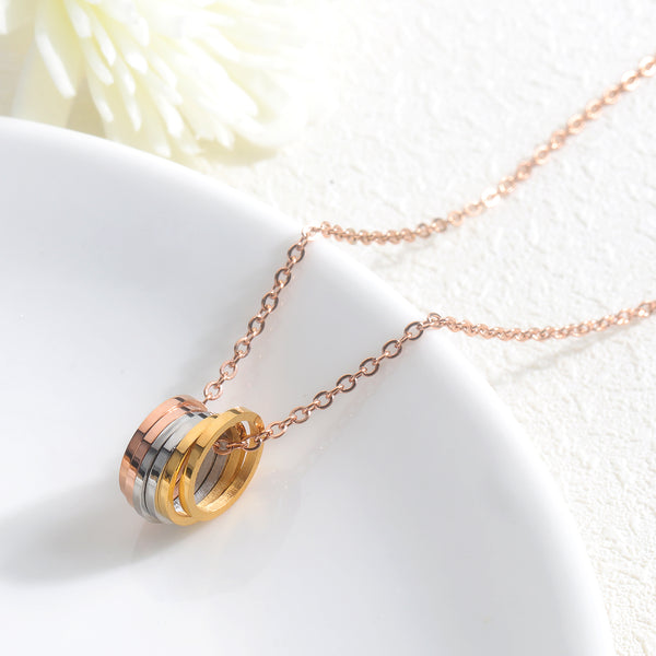 Women's Fashion Colorful Ring Pendant Necklace-Womens Pendant Necklace-SunnyHouse Jewelry