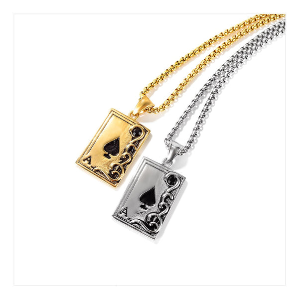 Men's Fashion Ace Pendant Necklace-Mens Pendant Necklace-SunnyHouse Jewelry