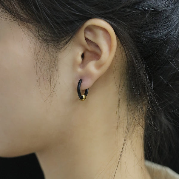 Women's Fashion Golden Bead Hoop Earrings-Womens Earrings-SunnyHouse Jewelry
