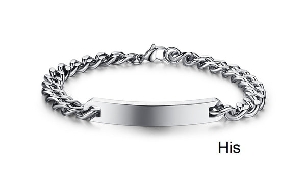 His & Hers Matching Set Simple Love Couple Bracelets, Valentine, Anniversary, Wedding, Promise, Engagement Gift-Couple Bracelets-SunnyHouse Jewelry