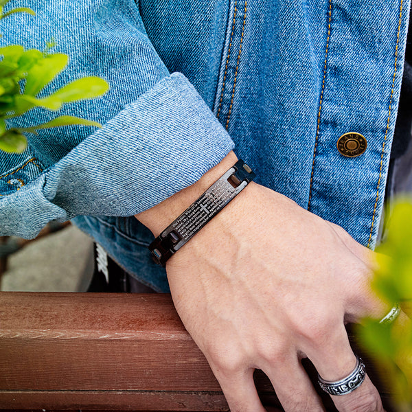 Men's Fashion Bible Cross Bracelet-Mens Bracelet-SunnyHouse Jewelry
