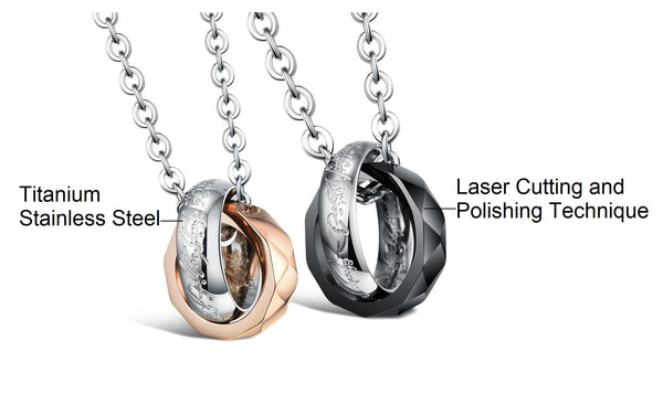 His & Hers Matching Set Forever Love Ring Couple Necklace Couple Jewelry Set-Couple Necklace-SunnyHouse Jewelry