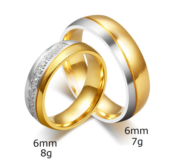 His & Hers Matching Set Fashion Style Couple Rings, Wedding Band Set, Valentine, Anniversary, Wedding, Promise, Engagement Ring-Couple Rings-SunnyHouse Jewelry