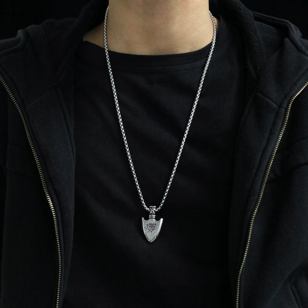 Men's Fashion Hip Hop Shield Pendant Necklace-Mens Pendant Necklace-SunnyHouse Jewelry