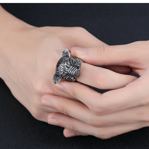 Men's Fashion Pig Hip Hop Ring-Mens Ring-SunnyHouse Jewelry