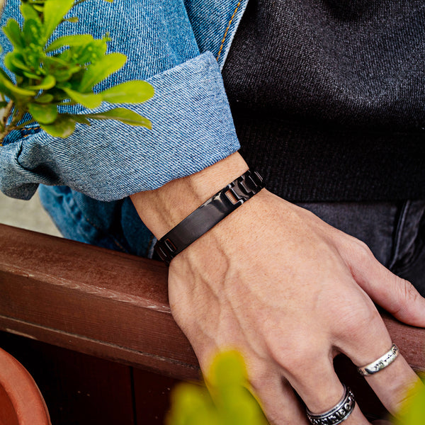 Men's Fashion Black Bracelet-Mens Bracelet-SunnyHouse Jewelry